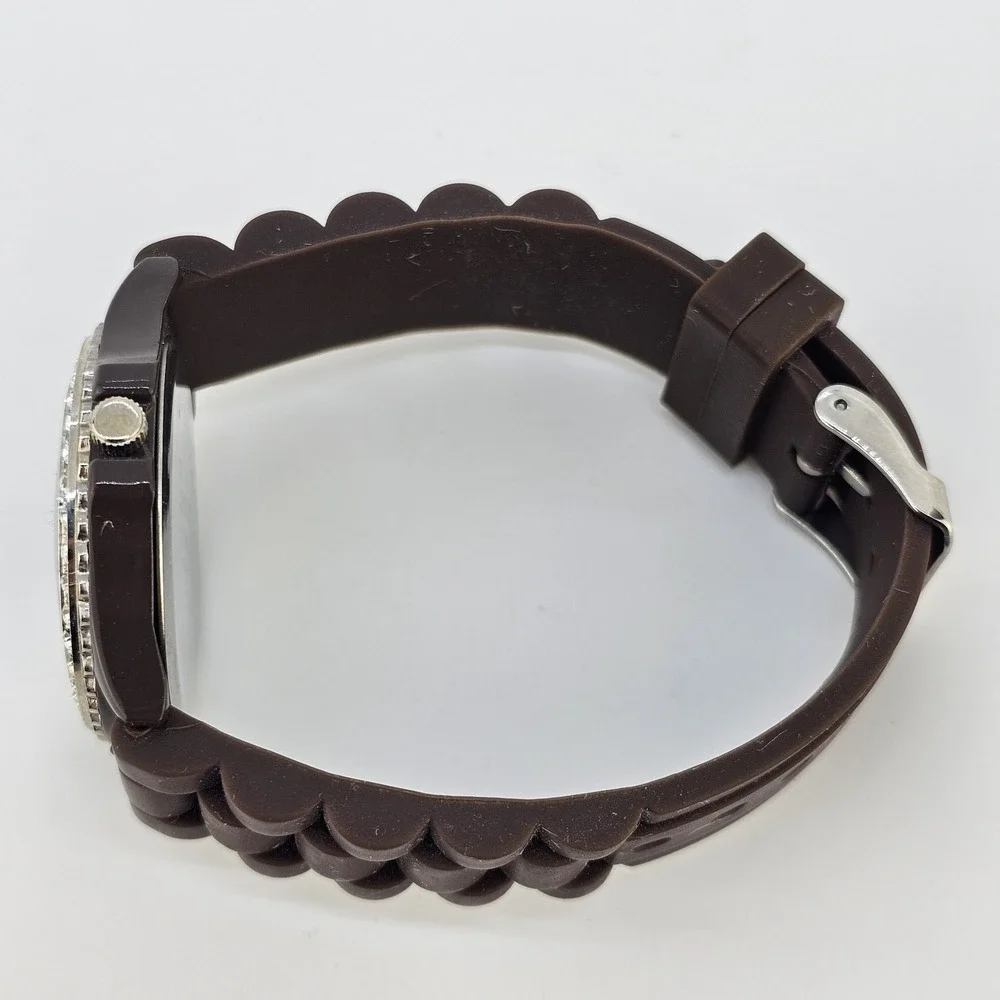 38MM Women's Watch Dark Brown‎ Dial Dark Brown Plastic Bands NEW Battery